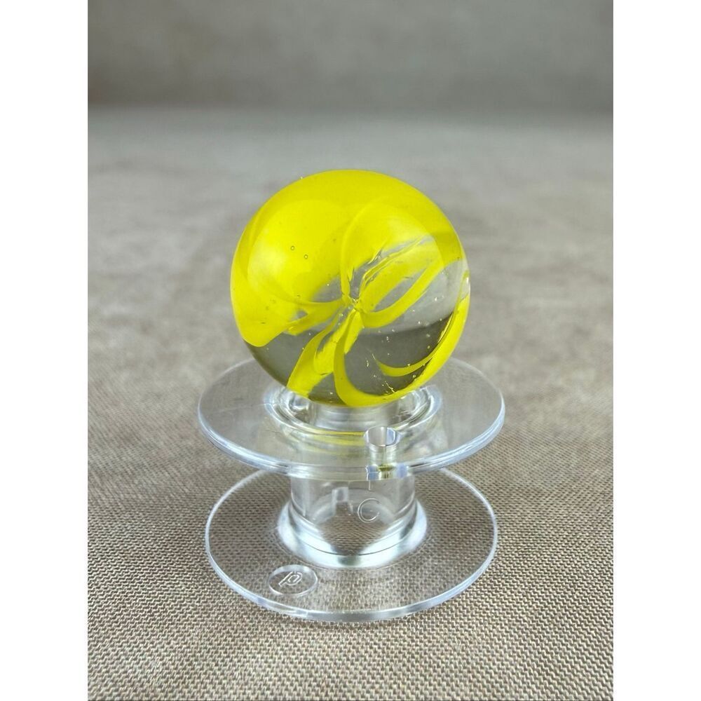 Vintage Vacor? Caged Cat Eye Marble Yellow Swirl